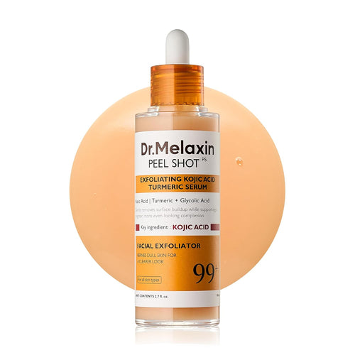 Dr.Melaxin Peel Shot Exfoliating Black Rice Ampoule 2.7 fl.oz - Rice Water AHA BHA Niacinamide Serum for Dead Skin Cells, Blackheads and Pores, Glass Skin Glow, Korean Skin Care Exfoliant